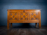 18th Century Oak Coffer With Carved Rosettes - Harrington Antiques