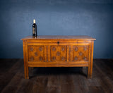 18th Century Oak Coffer With Carved Rosettes - Harrington Antiques