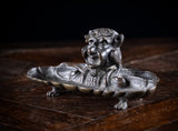 19th Century Bronze Hidden Devil Bird Inkwell - Harrington Antiques