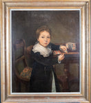 19th Century Portrait 'Boy Building House Of Cards' (English School). - Harrington Antiques