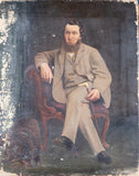 19th Century Portrait Of Gentleman and Dog - Harrington Antiques