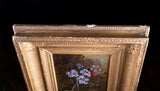 19th Century Still Life Of Butterfly & Flowers. Oil On Canvas. - Harrington Antiques