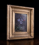 19th Century Still Life Of Butterfly & Flowers. Oil On Canvas.