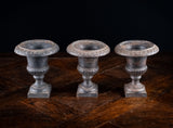 Three Miniature Cast Iron Urns
