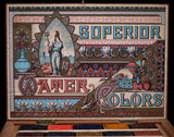 Complete Reeves & Son Superior Watercolours Artists' Box. C.1890.