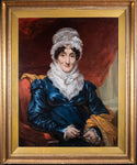 Large Portrait Of A Lady In Blue Dress, c.1840.