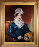 Large Portrait Of A Lady In Blue Dress, c.1840.