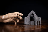 Rare Irish Bog Oak Miniature Gothic Architectural Ruin, c.1860