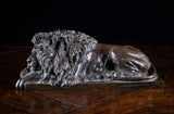 After Antonio Canova (1757-1822) Large Bronze Recumbent Lion