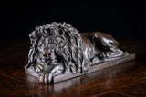 After Antonio Canova (1757-1822) Large Bronze Recumbent Lion