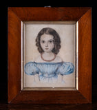 Early 19th Century Portrait Of A Girl. Watercolour.