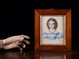 Early 19th Century Portrait Of A Girl. Watercolour.