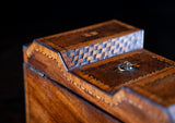 George III Mahogany & Parquetry Domed Tea Caddy