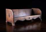 Studded Tan Leather Book Trough, c. 1880