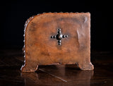 Studded Tan Leather Book Trough, c. 1880