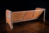 Studded Tan Leather Book Trough, c. 1880