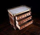 Miniature Louis XVI Mahogany, Bronze & Marble Commode