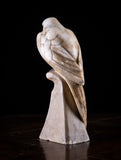 Carved Alabaster Parrot & Cockatoo, c.1920