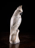 Carved Alabaster Parrot & Cockatoo, c.1920
