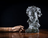 Painted Plaster Bust of Ludwig Van Beethoven, c.1930.