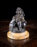 Grand Tour Bronze Of A Lion And Orb On Marble Base