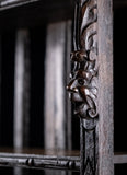 Gothic Carved Oak Hanging Shelf, c.1880
