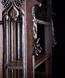 Gothic Carved Oak Hanging Shelf, c.1880