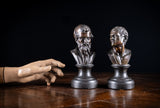 Pair Bronze Busts of Hippocrates and Lysimachus
