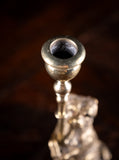 Pair Of Standing Terrier Dog Brass Candlesticks, c.1910