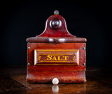 Large 19th Century Red Painted Salt Box