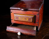 Large 19th Century Red Painted Salt Box