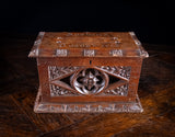 Gothic Revival Oak Letter / Correspondence Box, c.1880