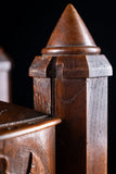 19th Century Irish Carved Oak Castle Jewellery Box