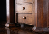 19th Century Irish Carved Oak Castle Jewellery Box