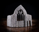 Rare Irish Bog Oak Miniature Gothic Architectural Ruin, c.1860