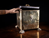 Brass Coal / Kindling Bin With Ram & Paw Feet, c.1890 - Harrington Antiques