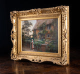Charles William Norton (c.1870 - 1946) - Thatched Cottage At Twilight - Harrington Antiques