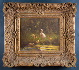 Constant David Ludovic Artz (1870 - 1951) - Ducks By A Pond. Oil On Board. - Harrington Antiques