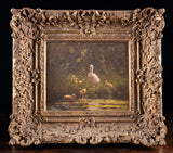 Constant David Ludovic Artz (1870 - 1951) - Ducks By A Pond. Oil On Board. - Harrington Antiques