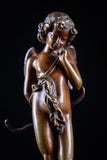 Felix Sanzel (1829–1883) - Bronze Cupid In Thought - Harrington Antiques
