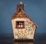 Folk Art Painted Wooden Cottage Money Box - Harrington Antiques