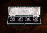 Four Silver Animal Menu Holders by A. Wilcox, Chester, 1937-38 - Harrington Antiques