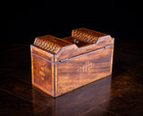 George III Mahogany & Parquetry Domed Tea Caddy - Harrington Antiques