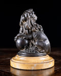 Grand Tour Bronze Of A Lion And Orb On Marble Base - Harrington Antiques