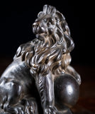 Grand Tour Bronze Of A Lion And Orb On Marble Base - Harrington Antiques