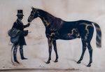 Henry Albert Frith (1819 - 1871) - Large Silhouette of Gentleman and Horse - Harrington Antiques