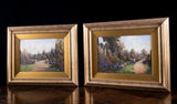 James Jerome Miller (fl.1875 - 1900) - Pair Of Country Gardens. Oil. - Harrington Antiques
