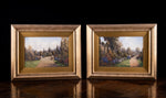 James Jerome Miller (fl.1875 - 1900) - Pair Of Country Gardens. Oil. - Harrington Antiques