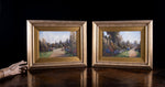 James Jerome Miller (fl.1875 - 1900) - Pair Of Country Gardens. Oil. - Harrington Antiques