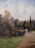 James Jerome Miller (fl.1875 - 1900) - Pair Of Country Gardens. Oil. - Harrington Antiques